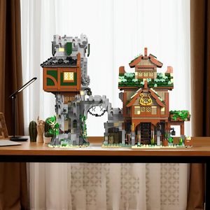 3811 Uds. Establos medievales y <span class=keywords><strong>torre</strong></span> de guardia juguete de bloques de construcción para niños-Proyectos de arquitectura detallados divertidos históricos y de fantasía - Product Image 6