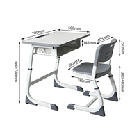 Tables et chaises d'école modernes en métal, démontables, écologiques, réglables en hauteur, OEM et ODM