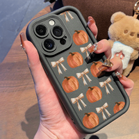 Nouvelle coque de téléphone antichoc en TPU souple avec motif nœud papillon citrouille thème Halloween pour iPhone 15 16 Plus 17 Pro Max – Vente en gros