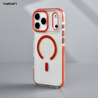 Étui de téléphone magnétique anti-chute en PC ondulé VAWI B337 en gros pour iPhone 17 Pro Max, étui antichoc pour iPhone 17 Pro 17 Air