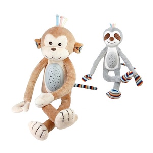 Peluche singe douce avec projection de veilleuse, musique apaisante et lumières, idéale comme compagnon pour bébé - Product Image 1