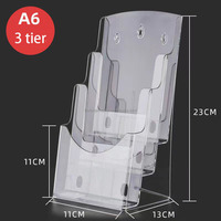 Vente en gros de présentoir à brochures avec plusieurs pochettes A4 A5 A6, distributeur de brochures de comptoir, présentoir en plastique transparent