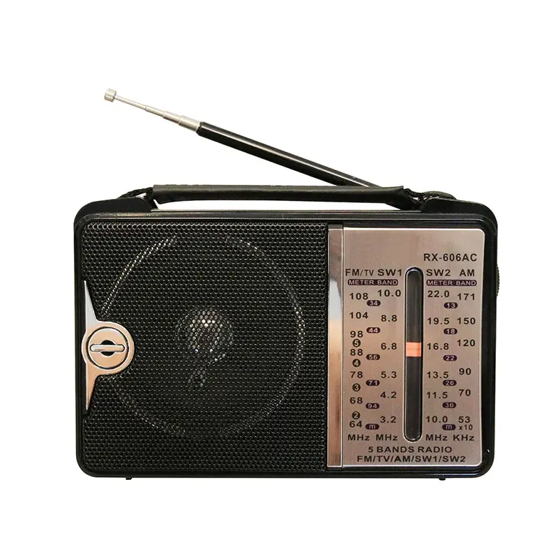 RX-606AC Высокое качество портативный поворотный радио с fm.tv/am/sw1-2 4 полосы приемника с реальными
