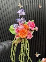 Boule de fleurs en soie de haute qualité Couleurs chaudes Centre de table de mariage Offre Spéciale décorations de mariage