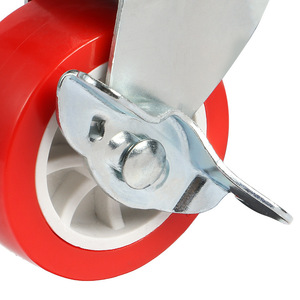 Red Swivel <b>Caster</b> <b>Wheels</b> 2.5 Inch PVC With Brake Locking Mechanism For Furniture <b>Casters</b> - Product Image 2
