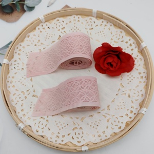 Cinta Elástica de Nailon Delgada con Diseño de Flores de Encaje Rosa, Ancho Personalizado, para Ropa, Sujetadores y Lencería, Venta al Por Mayor - Product Image 1