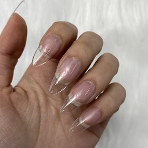 Puntas <span class=keywords><strong>de</strong></span> <span class=keywords><strong>uñas</strong></span> falsas <span class=keywords><strong>de</strong></span> almendro personalizadas, cubierta completa para salón, puntas <span class=keywords><strong>de</strong></span> Stiletto transparente esculpido, transparente, 500 Uds. - Product Image 3