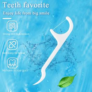 Logo personalizzato 50 conteggi denti per la pulizia del filo interdentale usa e getta cerato con sapore di menta in Nylon di bambù e PTFE - Product Image 2