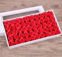 Boîte cadeau de 50 roses de savon réalistes écologiques à trois couches pour petite amie, remise de diplôme, décoration de la maison DIY