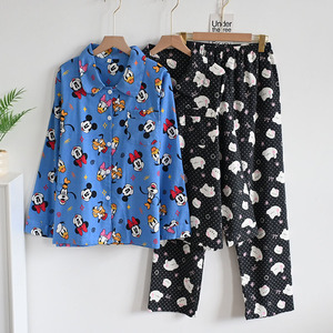 Neue Trendige Baumwoll-Pyjamas Loungewear-Set Weiches Schlafanzug-Set Damen Freizeit-Pyjamas mit Cartoon-Muster Damen-Nachtwäsche - Product Image 3