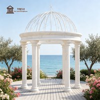 Pavillon de jardin moderne en pierre naturelle, grande rotunde en marbre pour mariage, dôme en fer, vente en gros, OEM