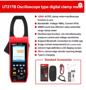Osciloscopio UNI-T UT217B con Detección de Corriente Alterna (AC) y Sin Contacto (NCV), Función Analógica, Ancho de Banda de 1000V 600A - Product Image 1