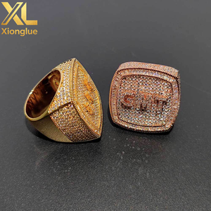 Custom DIY <b>Letters</b> Hip-hop Ring Fashion Personality <b>brass</b> Inlaid Zircon Ring - Product Image 5