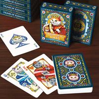 Колода игральных карт премиум-класса на заказ: бумага 300 г/м² с черным сердечником, льняная отделка, тиснение золотой фольгой, для коробки для шаффлера и с индивидуальным логотипом