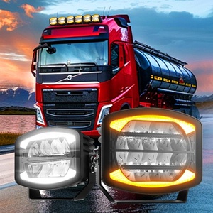 China New Brightest square Heavy Duty Truck <b>Light</b> Module Dual Function Auxbeam Linkable Led with Drl - Product Image 2