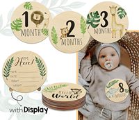 Cartes de jalons mensuels en bois pour bébé avec panneau d'annonce, cadeaux de grossesse et de baby shower, accessoires de photographie pour nouveau-nés