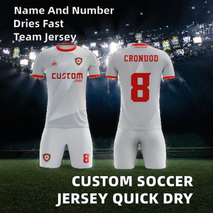 Camiseta de Fútbol Personalizada de Una Pieza con Nombre y Número Personalizados, Uniforme de Equipo de Secado Rápido, Camiseta de Fútbol de Manga Corta para Verano - Product Image 2