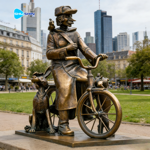 Estatua de Cartero de Bronce a Tamaño Real Personalizada con Bicicleta para Decoración de Jardín Exterior - Product Image 6