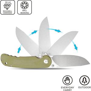 Navaja de Bolsillo Plegable con Mango G10 y Hoja de Acero D2, Portátil, de Acero Inoxidable, para Supervivencia al Aire Libre, Caza Táctica y Camping, Personalizable OEM - Product Image 5