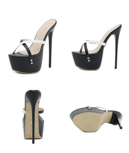 2025 Elegant Casual High Heel Sexy Open <b>Toe</b> Stiletto Sandals Outdoor Plastic Outsole Non-slip for Summer and Autumn 16cm - Product Image 5