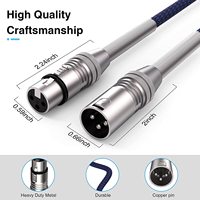 Câble audio XLR professionnel de haute qualité, 3 broches, gaine en nylon tressé, mâle-femelle, pour microphone et haut-parleur, pour amplificateur et mixeur