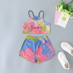 Vêtements d'hiver 2021 pour tout-petits, enfants, bébés, robes boutique, 3 ensembles de vêtements pour filles en polyester et coton tie-dye à manches longues - Product Image 6