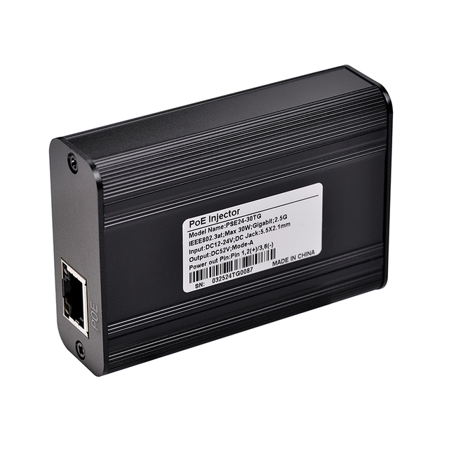 SDaPo PSE24-30TG PoE Injector 30W DC Input Gigabit 2.5Gbps 802.3af/at Standard Ethernet PoE Adapter Active PoE Injector