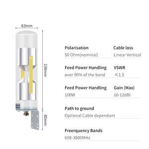 Antenna Omnidirezionale 5G/4G/GSM/LTE per Esterni, Impermeabile, ad Alto Guadagno, Adattatore per Potenziamento e Amplificazione del Segnale del Telefono Cellulare - Product Image 4