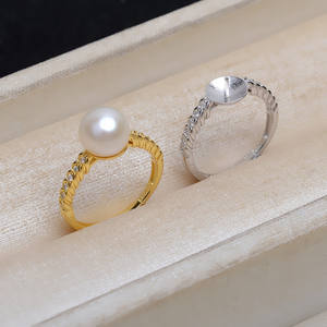 แหวนเงินแท้ S925 ปรับขนาดได้ เบอร์ 9-12  พร้อมช่องใส่ไข่มุก รุ่น 5035 อุปกรณ์ตกแต่งเครื่องประดับ  ขนาดรู 6 มม. - Product Image 1