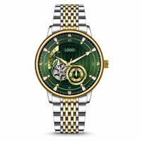 Authentische Vollautomatische Mechanische Uhr mit Skelett-Zifferblatt, Leuchtzeigern, Edelstahlarmband, 42mm, 30M Wasserdicht