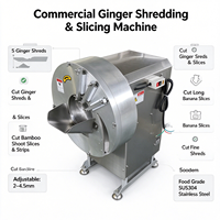 Fruit-, groente- en aardappel snijmachine, -schaafmachine en -hakselaar voor aardappelen, wortelen, gember, cardaba, bananen etc.