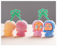 Poupée bébé pleureuse en résine miniature colorée avec flocage, figurine 3D miniature, charme lapin fille, jouet surprise pour enfants, sac chanceux