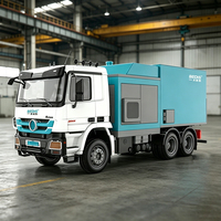 Camion aspirateur industriel puissant à grande capacité, tiré par un tracteur, pour l'élimination des poussières sur les grands sols d'usine