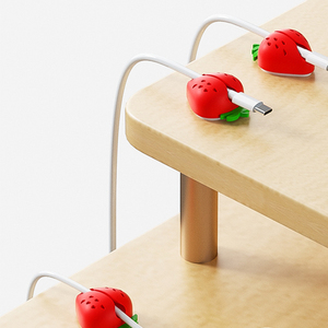 Carino Organizer cavo con Design a fragola 1 canale Clip per cavo sotto la scrivania per gestione del filo autoadesivo per ufficio - Product Image 5