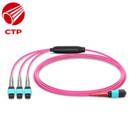 Câble de communication optique à fibre de verre de quartz MTP 24 fibres, cordon de brassage optique monomode OM4 personnalisé de 1m à 5m, câble de dérivation FTTH