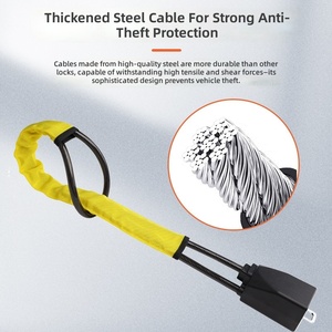 Nouvelle serrure <span class=keywords><strong>antivol</strong></span> pour <span class=keywords><strong>volant</strong></span> de voiture, best-seller, avec boucle de verrouillage sécurisée et câble ABS - Product Image 2