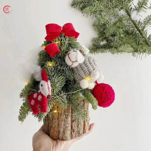 Tc रचनात्मक डिय लकड़ी रसीला पॉट फूल बर्क पॉट लकड़ी प्लांटर बॉक्स क्रिसमस के लिए उपयुक्त - Product Image 6