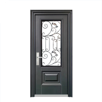 Double portails d'entrée en fer forgé Portes Porte de sécurité extérieure en acier inoxydable pour immeuble d'appartements