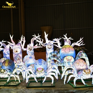 โคมไฟผ้าไหมสีสันสดใสธีมคริสต์มาสเทศกาลสำหรับตกแต่งเมือง - Product Image 5
