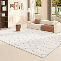 Tapis de salon moderne blanc de luxe lavable en faux cachemire de créateur Tapis de salle à manger et de chambre à coucher