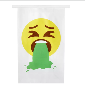KM Vomiting Logo Print Barf Bags Bolsas desechables para vómitos para viajes Mareo por movimiento <span class=keywords><strong>Embarazo</strong></span> Enfermedad para niños y adultos - Product Image 4