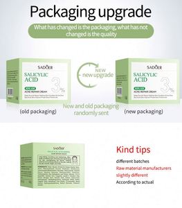 OEM SADOER Acide Salicylique Rétrécir la taille des pores de la peau d'acné Améliore les boutons et les cicatrices Crème hydratante réparatrice <span class=keywords><strong>pour</strong></span> peau <span class=keywords><strong>grasse</strong></span> - Product Image 6