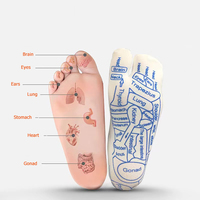 Chaussettes de point de pression de réflexologie de massage des pieds d'acupression de haute qualité anglais avec des points de déclenchement outil de massage gua sha