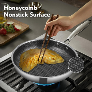 13 cái tất cả các Clad 3ply 304 thép không gỉ không dính <span class=keywords><strong>Cookware</strong></span> Set tổ ong chậu và chảo Set với Glass nắp cho nhà hàng - Product Image 3