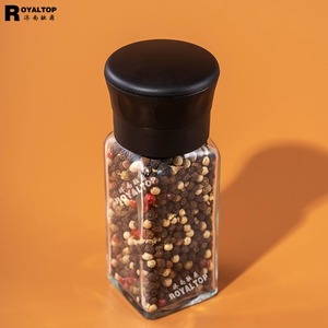 Nouveauté 2026 – Salières et poivrières carrées et rondes en verre de 100 ml et 120 ml avec mécanisme de broyage en céramique, pour bouteilles personnalisées d'épices - Product Image 2