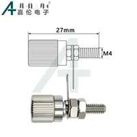 JIALUN Bornes de connexion mâles en cuivre pur nickelé M4 30A à courant élevé pour amplificateur de haut-parleur, connecteur de masse, prise banane