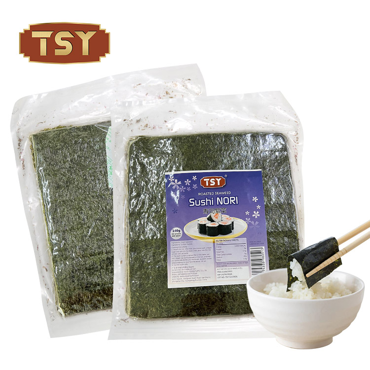 TSY Food китайский поставщик, Прямая поставка с завода, сушеные морские водоросли, суши нори, сертифицированные 50 листов, золотые жареные водоросли, закуска