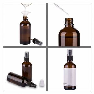 4oz <b>Amber</b> Glass Spray <b>Bottles</b> with Plastic Caps Small Fine Mist 30ml Capacity 2 Pack for Essential Oils - Product Image 4