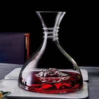 En stock, Offre Spéciale : Ensemble de carafe à vin en verre cristal créative et artisanale de la marque DLT, avec carafe à fond en forme de montagne, pour la maison