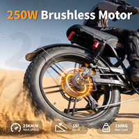 Vélo électrique tout-terrain A50 20*4" 48V Lithium 25km/h avec pneus larges, freins à disque hydrauliques, noir, pour adultes, disponible depuis l'entrepôt européen.